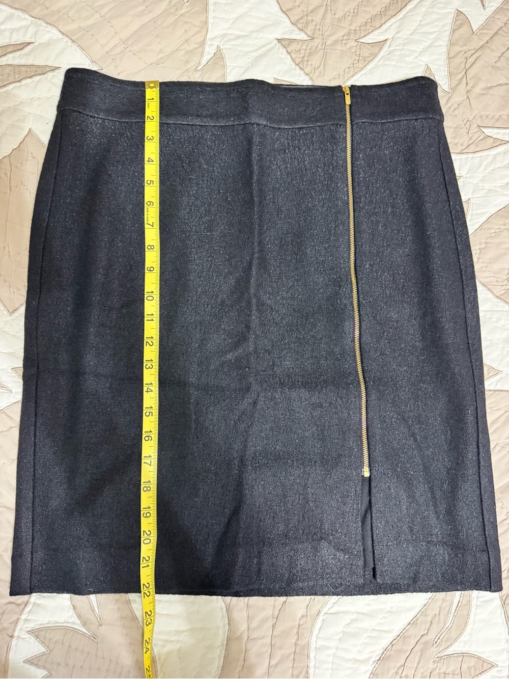 Banana Republic Black Pencil Skirt with Gold Zip front accent